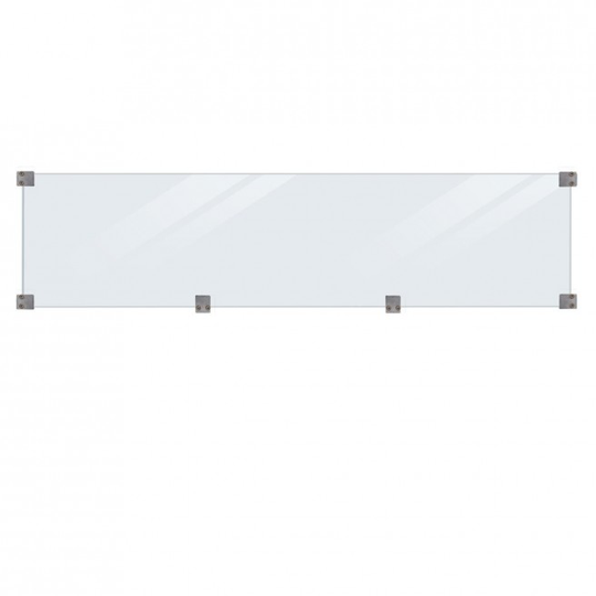 Plus Glashegn 174x44,6 cm, 6mm hærdet glas inkl. beslag og glasliste 17767-15