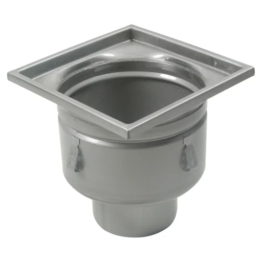 Industriafløb, lav-gulv: beton og fliser-ramme: 300 x 300 mm