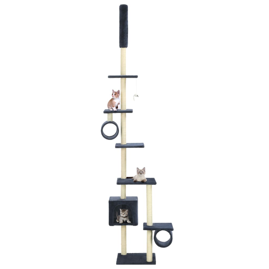 vidaXL kradsetræ til katte med sisal-kradsestolper 260 cm mørkeblå