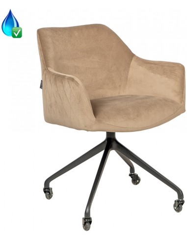 Quinn kontorstol i velour H81 cm - Sort/Taupe