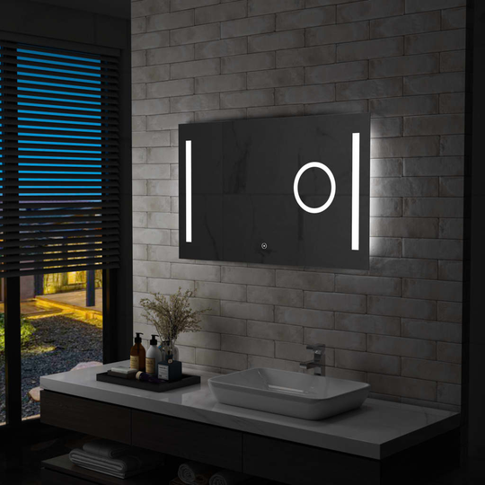 vidaXL badeværelsesspejl LED m. touch 100 x 60 cm