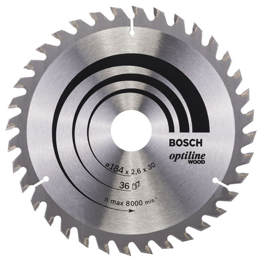 Bosch Rundsavsklinge.optiline 184x2,6x30 Mm 36 Tdr - 2608640611