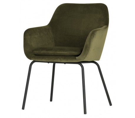 Sæt med 2 x spisebordsstole i velour H79 x B58 x D59 cm - Grøn