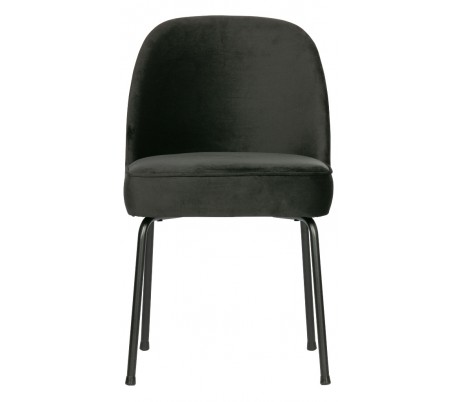 Spisebordsstol i velour H82,5 x B50 x D57 cm - Sort