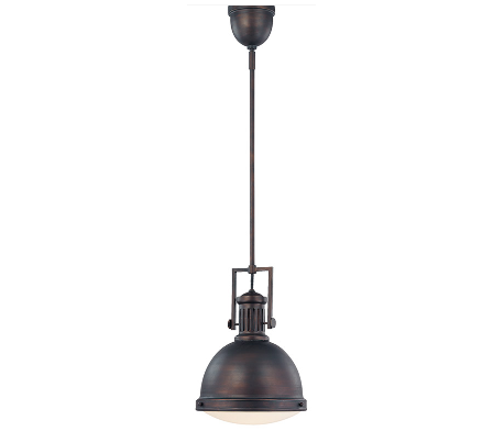 Vintage Loftlampe Ø28 cm - Antik bronze/Opalhvid