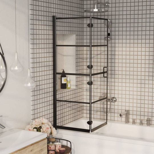 vidaXL foldbar bruseafskærmning 100x140 cm sikkerhedsglas sort