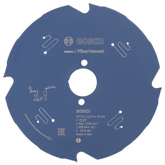 Bosch Rundsavsklinge 170x30x2.2mm 4t Exp Fiber Ceme - 2608644123