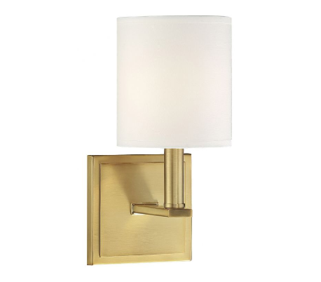 Waverly Væglampe H28 cm - Varm messing/Hvid