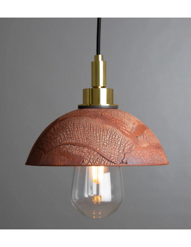 Kingii Badeværelseslampe Ø20 cm IP44 1 x E27 - Poleret messing/Rustik rødbrun