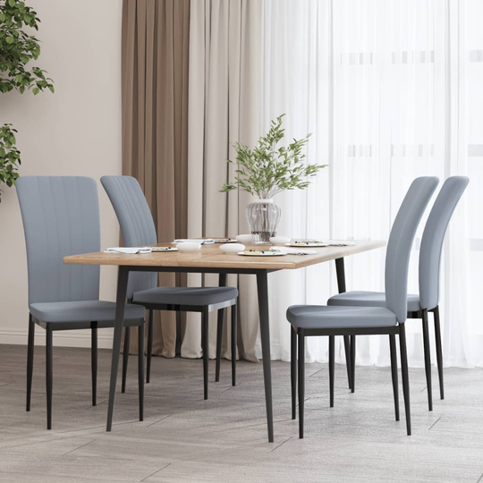 vidaXL spisebordsstole 4 stk. velour lysegrå