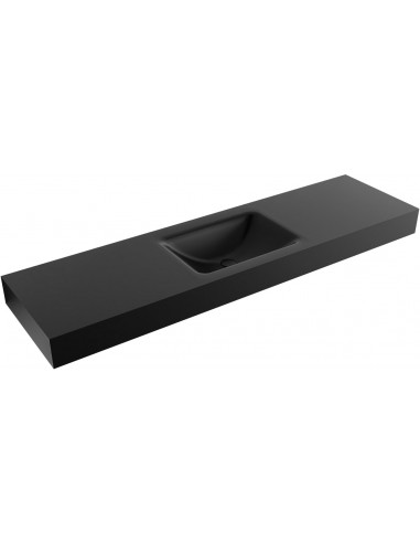 CLOUD væghængt håndvask 170 x 46 cm Solid surface - Sort
