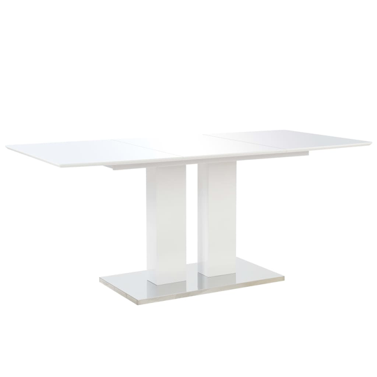 vidaXL spisebord 180 x 90 x 76 cm MDF hvid højglans
