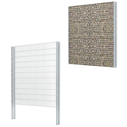 vidaXL 2D gabionhegn galvaniseret stål 2,008x2,23 m 8 m sølvfarvet