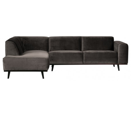 Hjørnesofa i velour 274 x 210 cm - Taupe