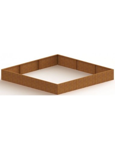 Miami højbed uden bund H40 x B300 x D300 cm i corten stål