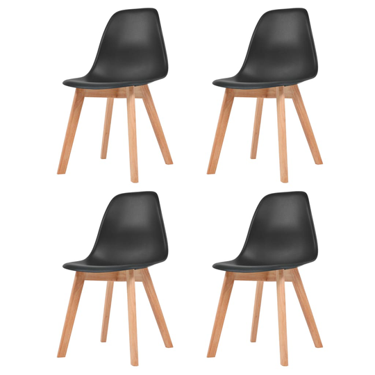 vidaXL spisebordsstole 4 stk. plastik sort