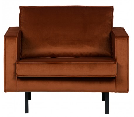Rodeo Lænestol i velour B105 cm - Rust