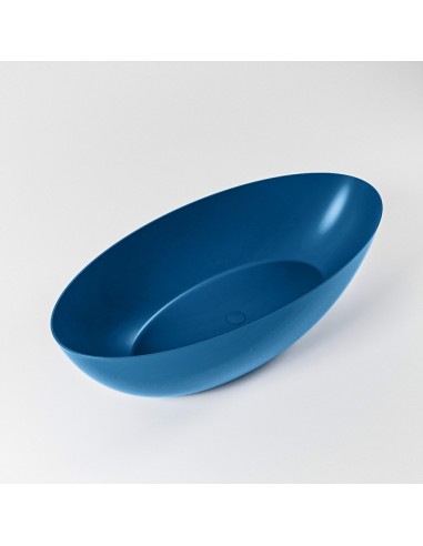 FLOAT fritstående badekar 170 x 80 cm Solid surface - Jeansblå
