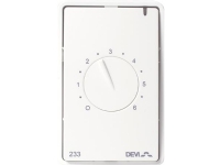 Devireg 233 termostat, 1-pol m. rumføler, temp. indst. fra (0) 1 til 6 (5°C til 35°C) FUGA-design