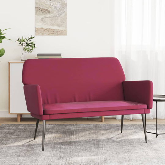 vidaXL bænk 108x79x79 cm velour vinrød