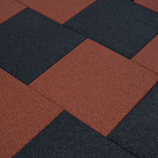 vidaXL faldfliser 24 stk. gummi 50 x 50 x 3 cm rød