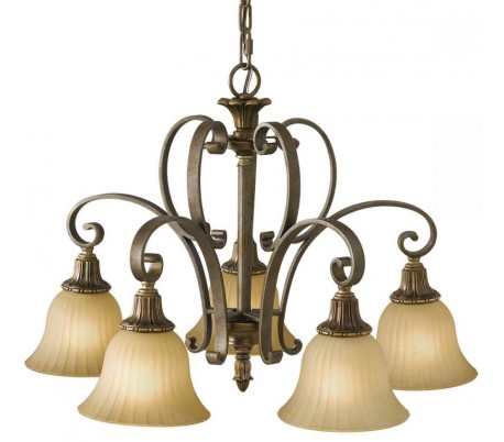 Kelham Hall Lysekrone Ø67,3 cm 5 x E14 - Antik guldbronze/Indie
