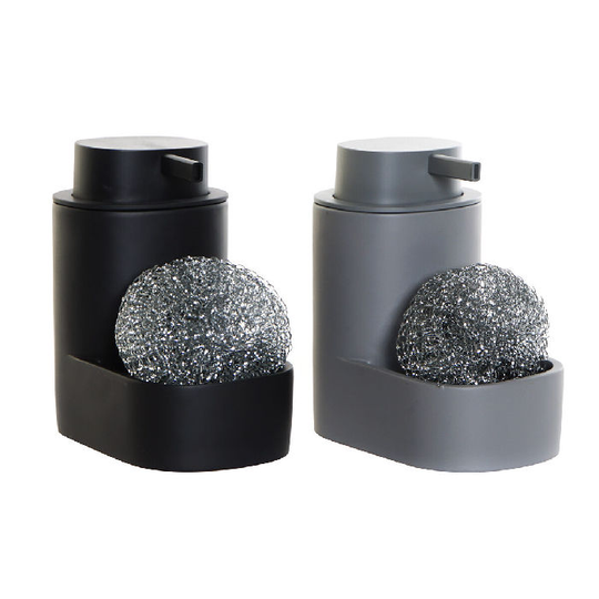 Sæbedispenser DKD Home Decor Køkken Sort Grå Harpiks (9 x 12 x 15 cm) (2 enheder)