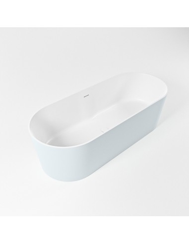 NOBLE fritstående badekar 180 x 75 cm Solid surface - Talkum/Babyblå