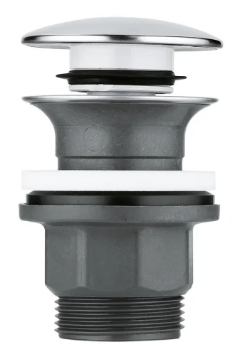 Grohe push-open bundventil 1 1/4" m/overløb, krom