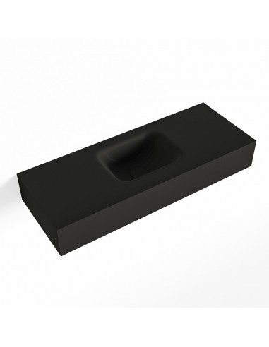 LEX væghængt håndvask 80 x 30 cm Solid surface - Sort