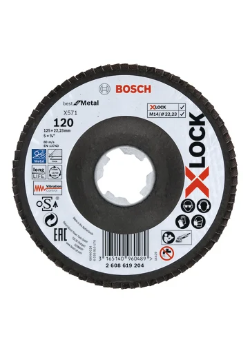 Bosch X-LOCK lamelslibeskive, 125 mm, K120