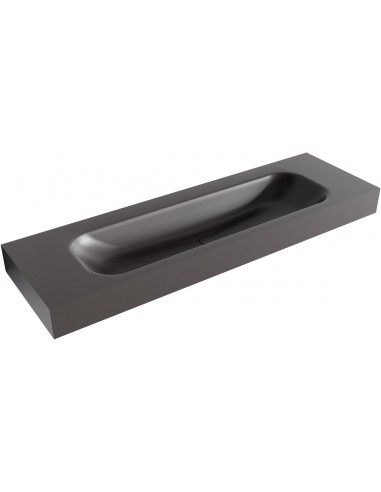 BIG LARGE væghængt håndvask 150 x 46 cm Solid surface - Mørkegrå