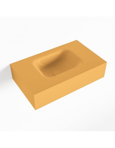 LEX væghængt håndvask 50 x 30 cm Solid surface - Okker