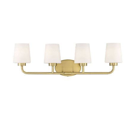 Capra 4 Badeværelseslampe B79 cm - Varm messing/Frostet hvid