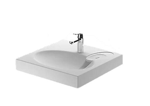 Claro Håndvask og GROHE Eurosmart Håndvaskarmatur til montering over slimline vaskemaskine