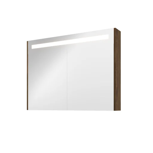Sanibell Proline spejlskab med belysning, 100x74 cm, cabana eg