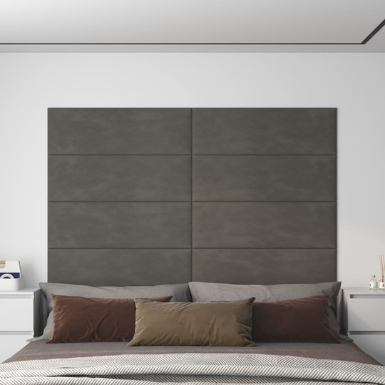 vidaXL vægpaneler 12 stk. 90x30 cm 3,24 m² fløjl mørkegrå