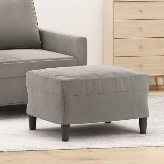 vidaXL fodskammel 60x50x41 cm velour lysegrå