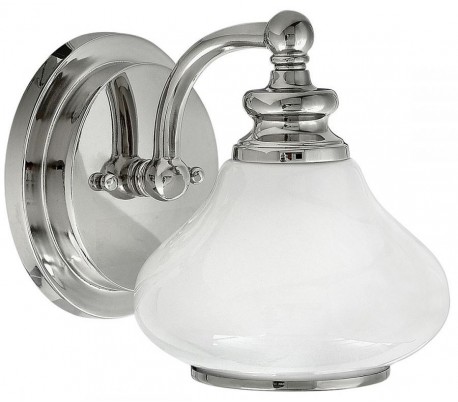 Ainsley Badeværelseslampe i stål og glas H19,1 cm 1 x G9 LED - Poleret krom/Hvid