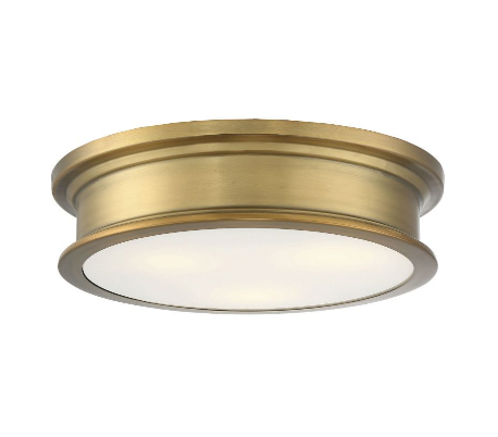 Watkins 3 Flush Plafond Ø41 cm - Varm messing/Opalhvid