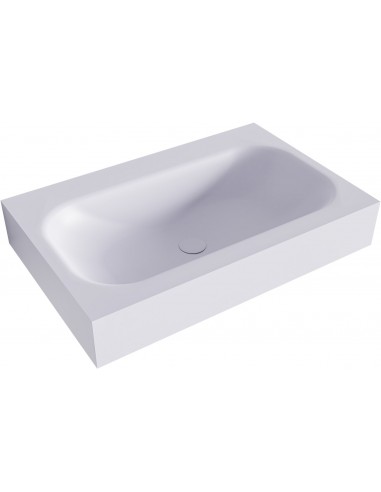BIG SMALL væghængt håndvask 70 x 46 cm Solid surface - Svag grå