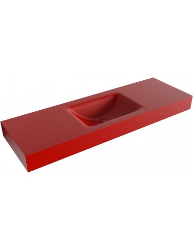 CLOUD væghængt håndvask 140 x 46 cm Solid surface - Rød