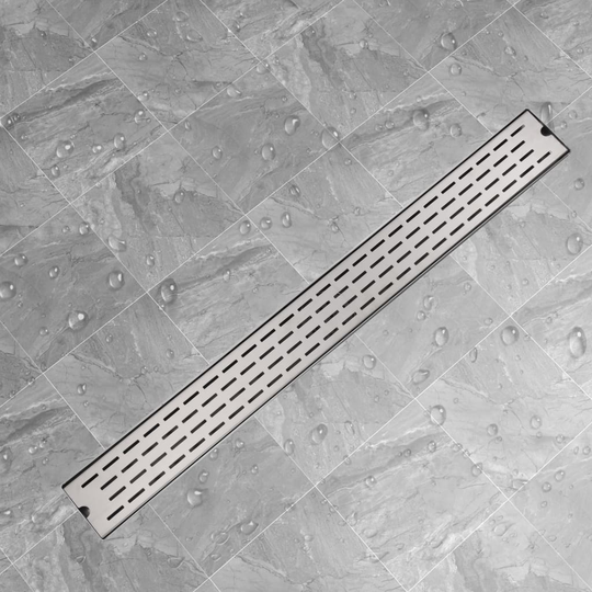 vidaXL Lineært bruseafløb linjedesign 1030x140 mm rustfrit stål