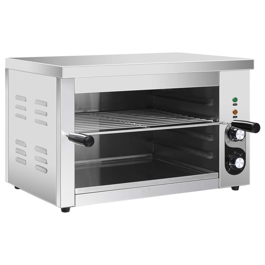vidaXL elektrisk salamandergrill 3000 W rustfrit stål