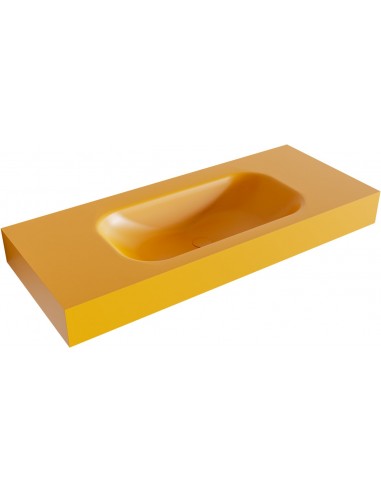 BIG SMALL væghængt håndvask 110 x 46 cm Solid surface - Okker