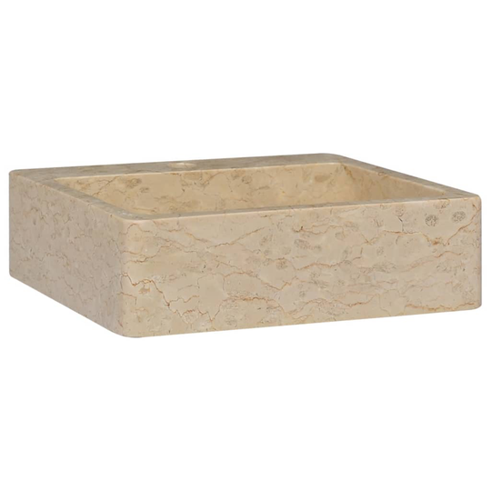 vidaXL håndvask 40x40x12 cm marmor cremefarvet