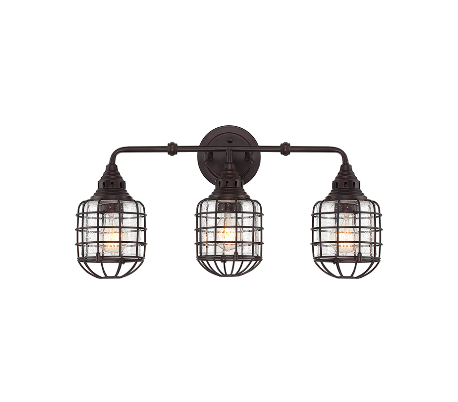 Connell 3 Badeværelseslampe B59 cm - Antik bronze/Klar med dråbe effekt