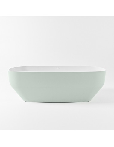 STONE fritstående badekar 170 x 75 cm Solid surface - Talkum/Svag grøn