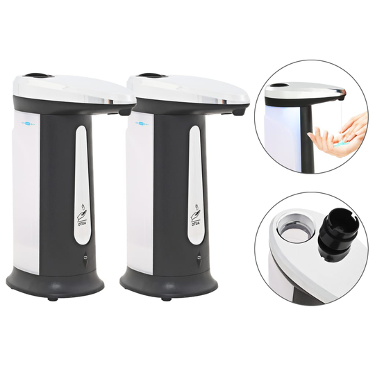 vidaXL automatiske sæbedispensere 2 stk. infrarød sensor 800 ml klokke