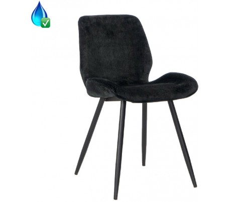 Miami Spisebordsstol i velour H78 cm - Sort/Antracit